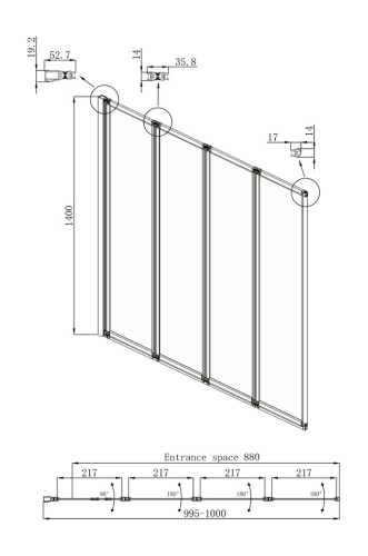 Шторка для ванны Ambassador Bath Screens 16041111L (1000x1400)