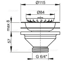 Выпускной комплект для мойки Alcadrain 6/4 с нержавеющей решеткой d115 (A37)