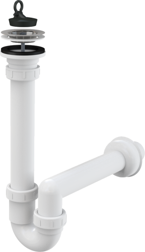 Сифон для мойки Alcadrain трубчатый 40 мм, с нержавеющей peшeткой 70 мм (A800)