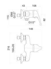 Смеситель для душа Fiore KING 39CR1230, хром
