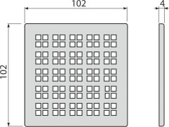 Alcadrain MPV015 Решетка для cливных трапов из нержавеющей стали 102x102 мм