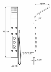 Душевая гидромассажная панель GPD с термостатическим смесителем бамбук DSP06