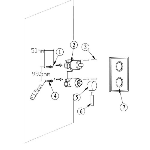 Смеситель для встраиваемого душа Gllon SV009 BR арт. 07030090-07