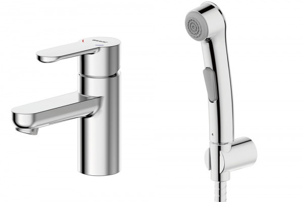Смеситель для раковины Bravat Stream с гигиеническим душем, хром (F13783C-3)