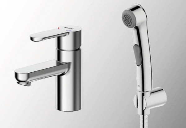 Смеситель для раковины Bravat Stream с гигиеническим душем, хром (F13783C-3)