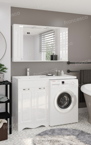 Тумба с раковиной под стиральную машину Francesca Империя 120 белый