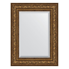Зеркало настенное с фацетом EVOFORM в багетной раме виньетка состаренная бронза, 60х80 см, BY 3401