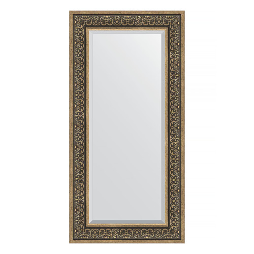 Зеркало настенное с фацетом EVOFORM в багетной раме вензель серебряный, 59х119 см, BY 3501