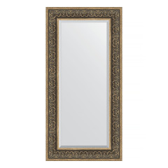 Зеркало настенное с фацетом EVOFORM в багетной раме вензель серебряный, 59х119 см, BY 3501