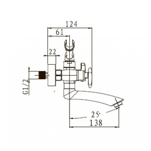 Смеситель для ванны с душем KAISER Trio (57122-1)