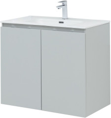 Тумба с раковиной Aquanet Алвита New 80 2 дверцы, серый