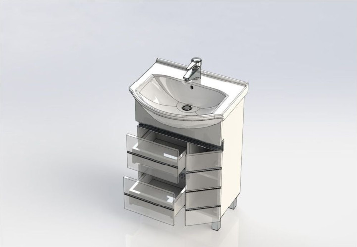 Тумба с раковиной Aquanet Доминика 55 белый