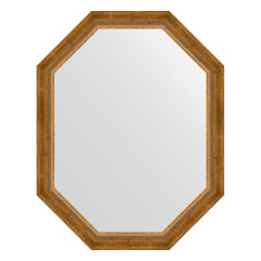 Зеркало настенное Polygon EVOFORM в багетной раме состаренная бронза с плетением, 73х93 см, BY 7116