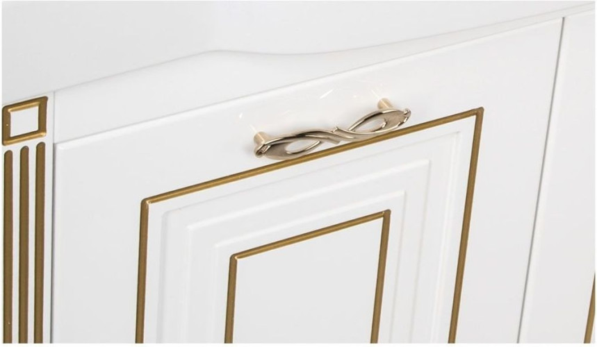 Тумба с раковиной Aquanet Паола 90 белый/золото (керамика)