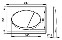 Кнопка смыва alcadrain M73 25х2х16 для инсталляции, пластик, цвет Хром матовый (M73)