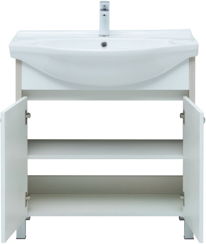 Тумба под раковину Aquanet Донна 80 белый дуб/белый (2 дверцы)