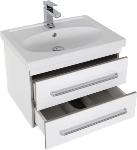 Тумба под раковину Aquanet Сиена 60 белый (подвесной 2 ящика)