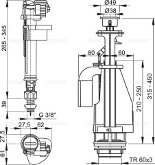 Сливная арматура Alcaplast SA08AS-3/8