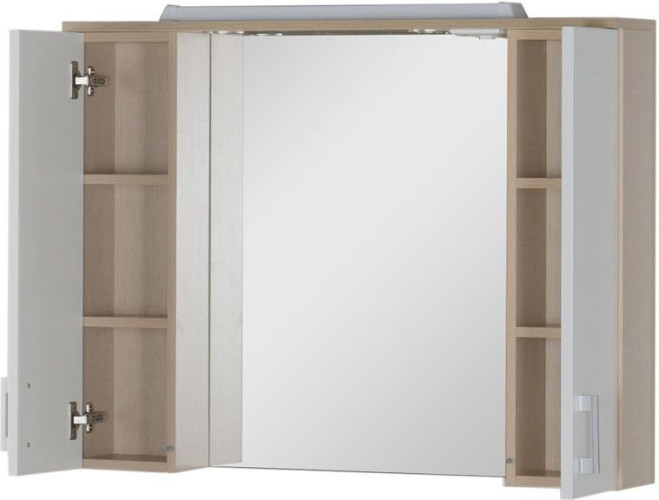 Зеркало-шкаф Aquanet Тиана 100 светлый дуб