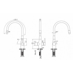 Смеситель для кухни Paulmark Salix, золото, белый шланг, 213419-Gw, Paulmark