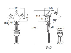 CARMEN Смеситель для биде click-clack