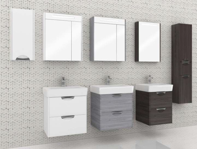 Зеркало - шкаф AQUATON СИЛЬВА 50 с подсветкой, Дуб Макиато (1A215502SIW5L)