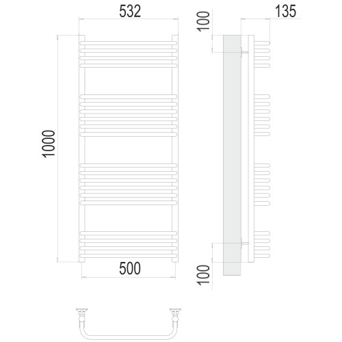 Полотенцесушитель TERMINUS Стандарт Стандарт П20 500х1000 NEW