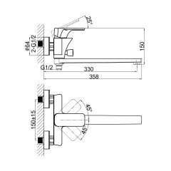Смеситель для ванны D&amp;K Berlin DA1433316, белый
