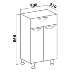 Шкаф пенал Runo Барселона 50