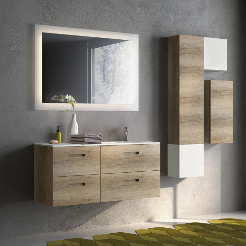 Зеркало AZARIO Норма-6 800х600 (c подсветкой и диммером, часы+сенсор выкл + подогрев+ радио, bluetooth+ термометр)