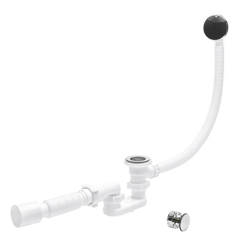 Слив-перелив АНИ Пласт для ванны 1/2"х40, плоский, выпуск клик-клак с сеткой (EC055S)