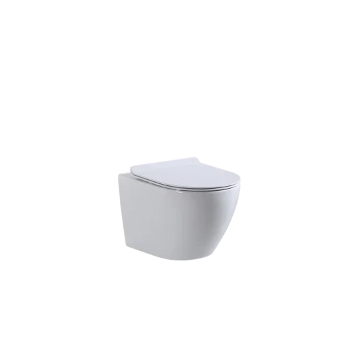 Унитаз подвесной beWash MINIMAL безободковый с сиденьем микролифт белый глянец BKWHR003480 + 2111DP