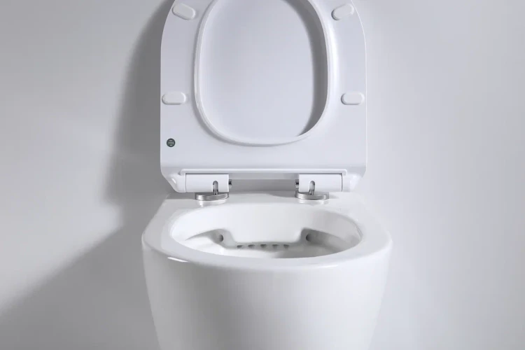 Унитаз подвесной beWash MINIMAL безободковый с сиденьем микролифт белый глянец BKWHR003480 + 2111DP