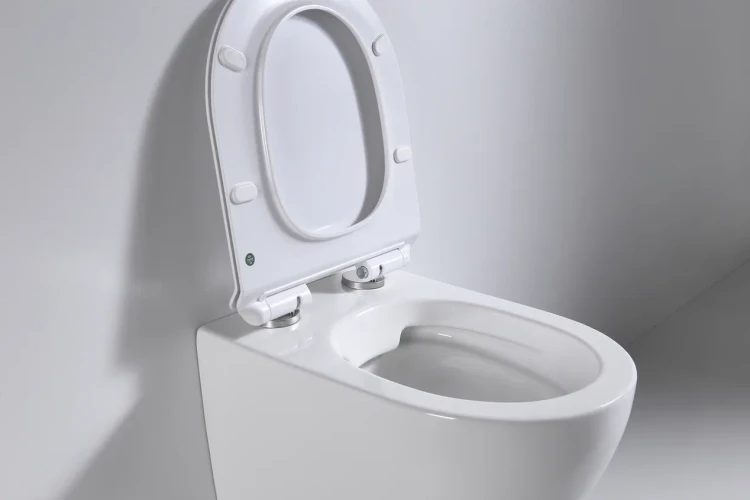 Унитаз подвесной beWash MINIMAL безободковый с сиденьем микролифт белый глянец BKWHR003480 + 2111DP