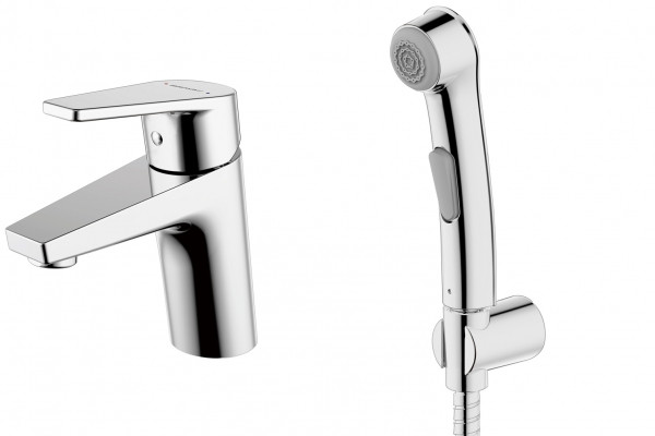 Смеситель для раковины Bravat Line с гигиеническим душем, хром (F15299C-2)