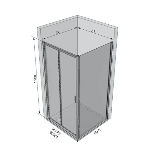 Неподвижная душевая стенка Ravak BLPS-90, профиль хром, стекло прозрачное