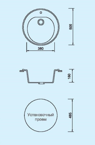Мойка М-08 круглая (505мм) (Терракот)