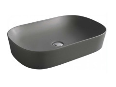 Раковина Artceram Ghost 650*415*125 отверстия для смесителя-отсутствуют Grey Olive