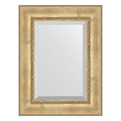 Зеркало настенное с фацетом EVOFORM в багетной раме состаренное серебро с орнаментом, 62х82 см, BY 3402