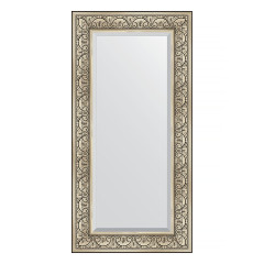 Зеркало настенное с фацетом EVOFORM в багетной раме барокко серебро, 60х120 см, BY 3502