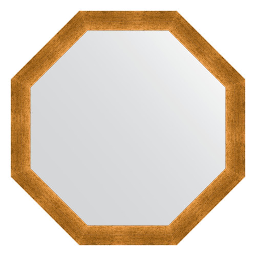 Зеркало настенное Octagon EVOFORM в багетной раме травленое золото, 70,4х70,4 см, BY 3702