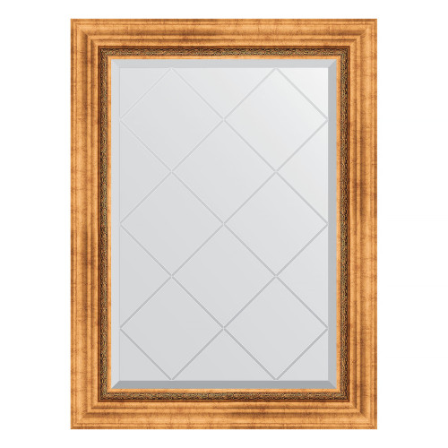Зеркало настенное с гравировкой EVOFORM в багетной раме римское золото, 66х89 см, BY 4103