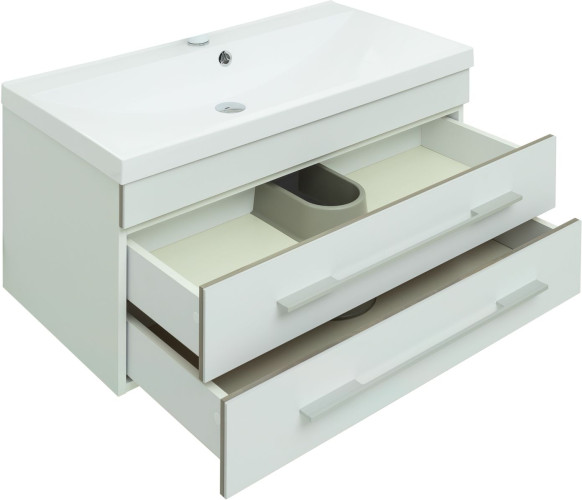 Тумба с раковиной Aquanet Верона 90 белый матовый