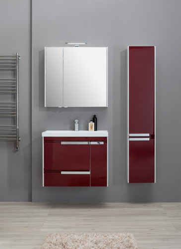 Тумба с раковиной Aquanet Тиволи 90 бордо