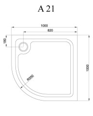 Душевой поддон Alpen A21 1000x1000x160 A21-100
