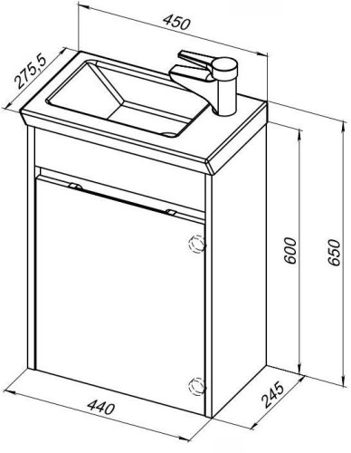 Тумба под раковину Aquanet Дувр 45 белый