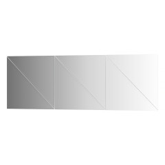 Зеркальная плитка с фацетом 15 мм - комплект 6 шт треугольник 40х40 см; серебро Refractive EVOFORM BY 1545