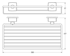 Полочка-решетка 30 cm (хром) (FBS) ESP 049