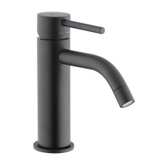 Смеситель для раковины Paffoni LIGHT без донного клапана, черный матовый (LIG071NO)