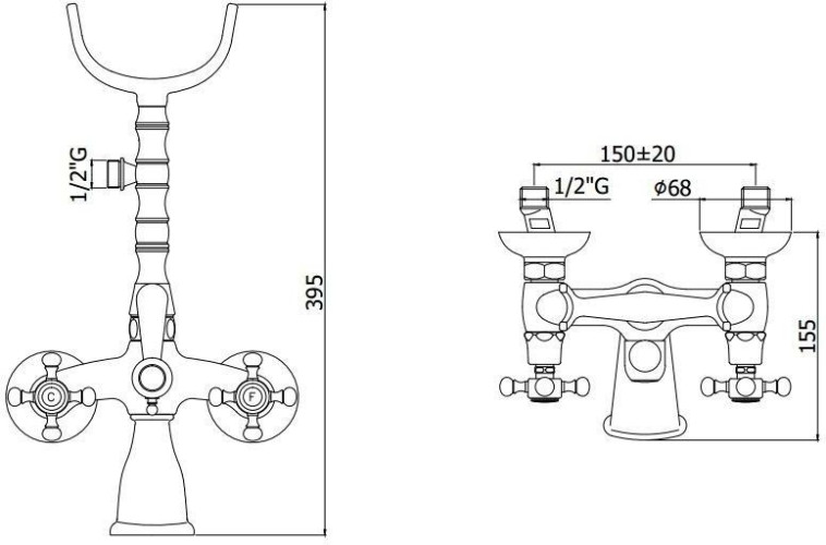 Смеситель для ванны с душем Paffoni Belinda FBLV022CR